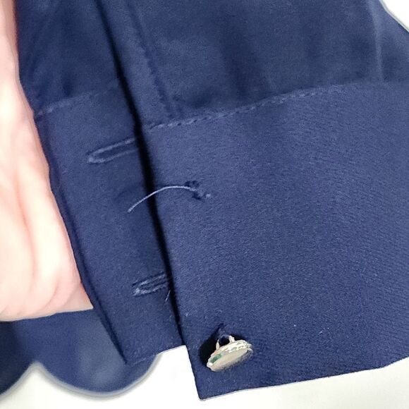 WHBM top Navy sheer asymmetrical layered tiered long sleeve Whimsigoth Fairy 8 - Picture 4 of 6